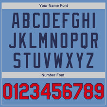 Загрузить изображение в средство просмотра галереи, Custom Light Blue Red-Navy Authentic Throwback Rib-Knit Baseball Jersey Shirt