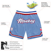Load image into Gallery viewer, Custom Light Blue White-Royal Authentic Throwback Basketball Shorts