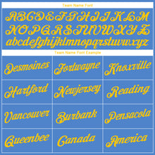 Загрузить изображение в средство просмотра галереи, Custom Light Blue Gold Authentic Throwback Basketball Jersey