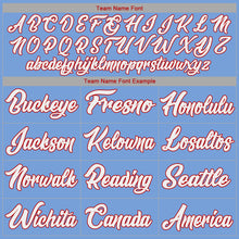 Load image into Gallery viewer, Custom Light Blue White-Red Authentic Throwback Basketball Jersey