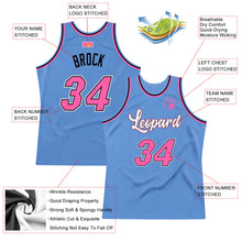 Загрузить изображение в средство просмотра галереи, Custom Light Blue Pink-Black Authentic Throwback Basketball Jersey