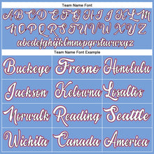 Загрузить изображение в средство просмотра галереи, Custom Light Blue Pink-Black Authentic Throwback Basketball Jersey