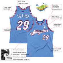 Load image into Gallery viewer, Custom Light Blue White-Royal Authentic Throwback Basketball Jersey