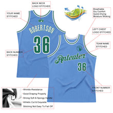 Загрузить изображение в средство просмотра галереи, Custom Light Blue Kelly Green-White Authentic Throwback Basketball Jersey