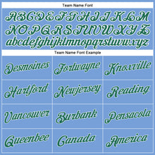 Загрузить изображение в средство просмотра галереи, Custom Light Blue Kelly Green-White Authentic Throwback Basketball Jersey