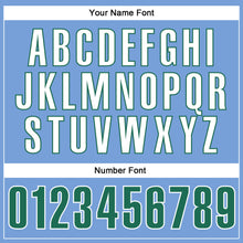 Загрузить изображение в средство просмотра галереи, Custom Light Blue Kelly Green-White Authentic Throwback Basketball Jersey