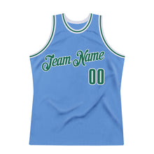 Загрузить изображение в средство просмотра галереи, Custom Light Blue Kelly Green-White Authentic Throwback Basketball Jersey