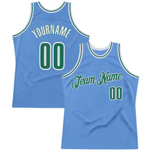 Загрузить изображение в средство просмотра галереи, Custom Light Blue Kelly Green-White Authentic Throwback Basketball Jersey