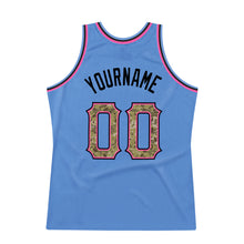 Laden Sie das Bild in den Galerie-Viewer, Custom Light Blue Camo-Pink Authentic Throwback Basketball Jersey