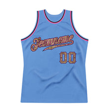 Laden Sie das Bild in den Galerie-Viewer, Custom Light Blue Camo-Pink Authentic Throwback Basketball Jersey