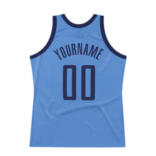 Загрузить изображение в средство просмотра галереи, Custom Light Blue Navy Authentic Throwback Basketball Jersey