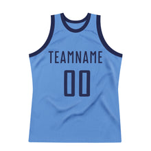 Загрузить изображение в средство просмотра галереи, Custom Light Blue Navy Authentic Throwback Basketball Jersey