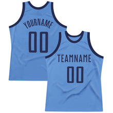 Загрузить изображение в средство просмотра галереи, Custom Light Blue Navy Authentic Throwback Basketball Jersey