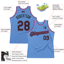 Charger l'image dans la galerie, Custom Light Blue Black-Pink Authentic Throwback Basketball Jersey