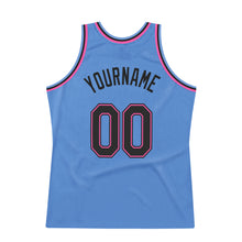 Charger l'image dans la galerie, Custom Light Blue Black-Pink Authentic Throwback Basketball Jersey