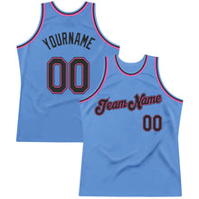 Charger l'image dans la galerie, Custom Light Blue Black-Pink Authentic Throwback Basketball Jersey
