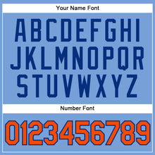 Load image into Gallery viewer, Custom Light Blue Orange-Royal Authentic Baseball Jersey
