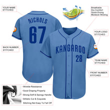 Load image into Gallery viewer, Custom Light Blue Royal Authentic Baseball Jersey