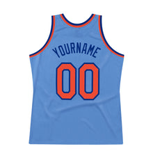 Загрузить изображение в средство просмотра галереи, Custom Light Blue Orange-Royal Authentic Throwback Basketball Jersey