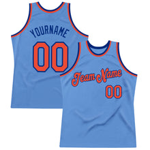Загрузить изображение в средство просмотра галереи, Custom Light Blue Orange-Royal Authentic Throwback Basketball Jersey