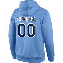 Загрузить изображение в средство просмотра галереи, Custom Stitched Light Blue Navy-White Sports Pullover Sweatshirt Hoodie