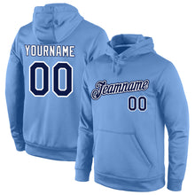 Загрузить изображение в средство просмотра галереи, Custom Stitched Light Blue Navy-White Sports Pullover Sweatshirt Hoodie