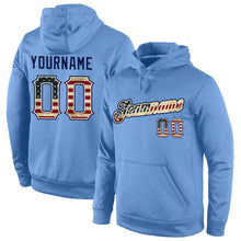 Загрузить изображение в средство просмотра галереи, Custom Stitched Light Blue Vintage USA Flag-Cream Sports Pullover Sweatshirt Hoodie