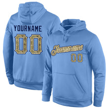 Charger l'image dans la galerie, Custom Stitched Light Blue Camo-Navy Sports Pullover Sweatshirt Hoodie