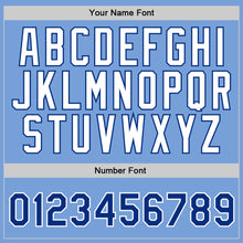 Load image into Gallery viewer, Custom Stitched Light Blue White-Royal Sports Pullover Sweatshirt Hoodie