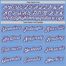 Load image into Gallery viewer, Custom Stitched Light Blue White-Red Sports Pullover Sweatshirt Hoodie