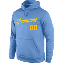 Загрузить изображение в средство просмотра галереи, Custom Stitched Light Blue Gold Sports Pullover Sweatshirt Hoodie