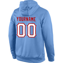 Загрузить изображение в средство просмотра галереи, Custom Stitched Light Blue White-Red Sports Pullover Sweatshirt Hoodie