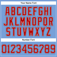 Charger l'image dans la galerie, Custom Light Blue White Pinstripe Red-Navy Authentic Basketball Jersey