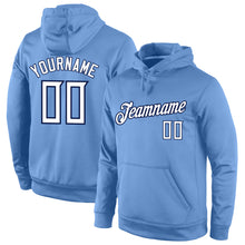 Загрузить изображение в средство просмотра галереи, Custom Stitched Light Blue White-Navy Sports Pullover Sweatshirt Hoodie