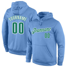 Загрузить изображение в средство просмотра галереи, Custom Stitched Light Blue Kelly Green-White Sports Pullover Sweatshirt Hoodie