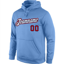 Загрузить изображение в средство просмотра галереи, Custom Stitched Light Blue White-Red Sports Pullover Sweatshirt Hoodie