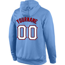 Загрузить изображение в средство просмотра галереи, Custom Stitched Light Blue White-Red Sports Pullover Sweatshirt Hoodie