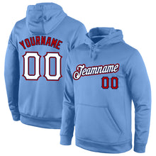 Загрузить изображение в средство просмотра галереи, Custom Stitched Light Blue White-Red Sports Pullover Sweatshirt Hoodie