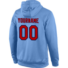 Загрузить изображение в средство просмотра галереи, Custom Stitched Light Blue Red-Navy Sports Pullover Sweatshirt Hoodie