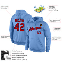 Загрузить изображение в средство просмотра галереи, Custom Stitched Light Blue Red-Navy Sports Pullover Sweatshirt Hoodie