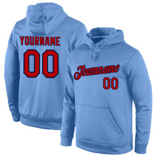 Загрузить изображение в средство просмотра галереи, Custom Stitched Light Blue Red-Navy Sports Pullover Sweatshirt Hoodie