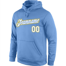 Загрузить изображение в средство просмотра галереи, Custom Stitched Light Blue White-Gold Sports Pullover Sweatshirt Hoodie