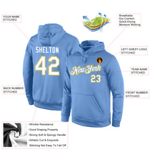Загрузить изображение в средство просмотра галереи, Custom Stitched Light Blue White-Gold Sports Pullover Sweatshirt Hoodie