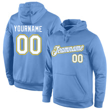Загрузить изображение в средство просмотра галереи, Custom Stitched Light Blue White-Gold Sports Pullover Sweatshirt Hoodie
