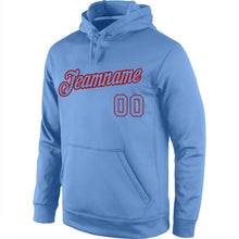 Charger l'image dans la galerie, Custom Stitched Light Blue Light Blue-Red Sports Pullover Sweatshirt Hoodie