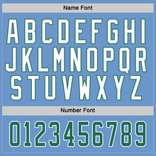 Load image into Gallery viewer, Custom Light Blue Kelly Green-White Hockey Jersey