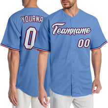 Load image into Gallery viewer, Custom Light Blue White-Royal Authentic Baseball Jersey