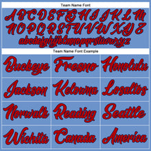 Load image into Gallery viewer, Custom Light Blue Red-Navy Authentic Baseball Jersey