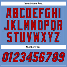 Load image into Gallery viewer, Custom Light Blue Red-Navy Authentic Baseball Jersey