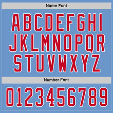 Load image into Gallery viewer, Custom Light Blue Red-White Hockey Jersey